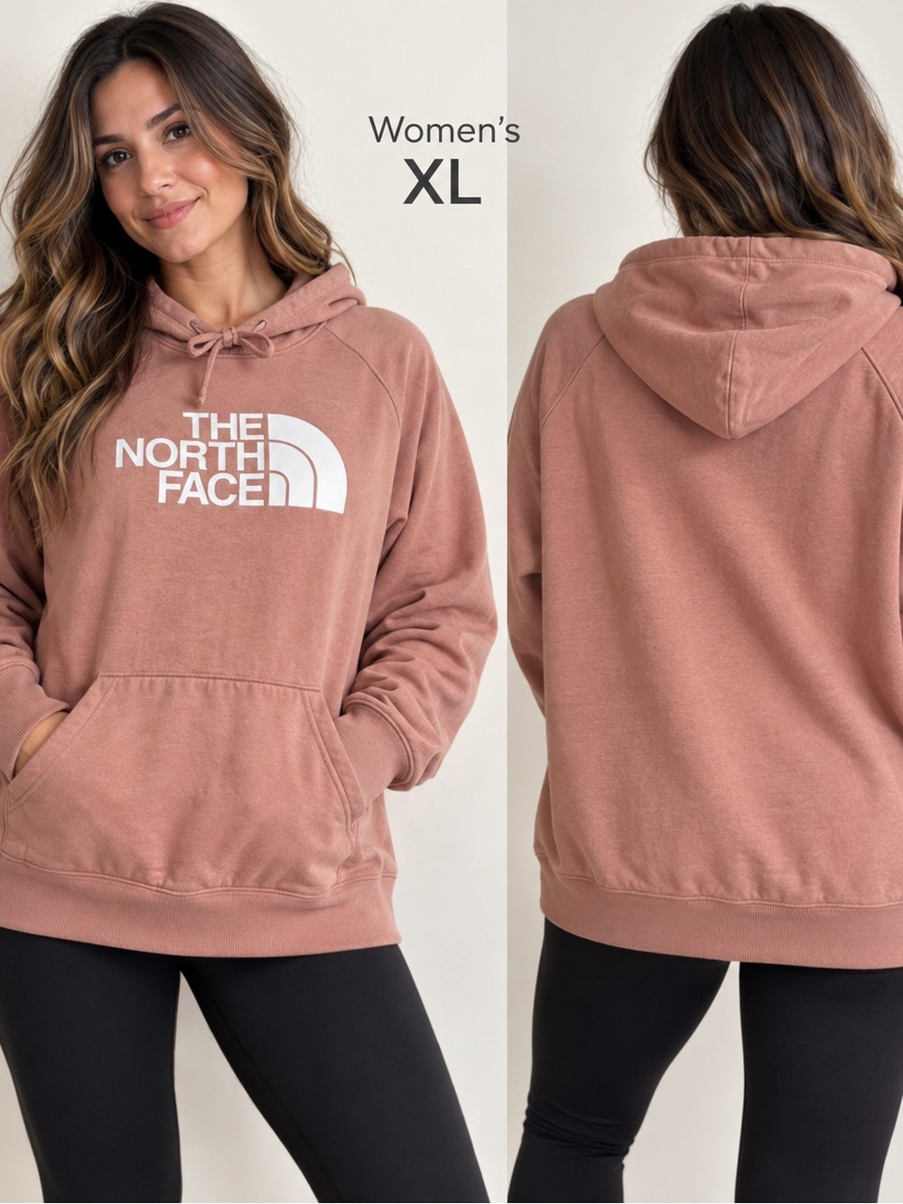 The North Face Women's XL Hooded Pullover Sweatshirt - Dusty Rose